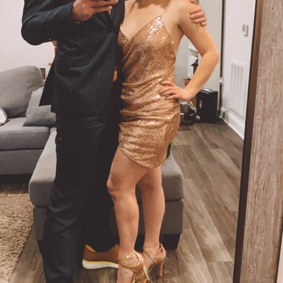 Lush Rose gold sparkly dress - Picture 6 of 6